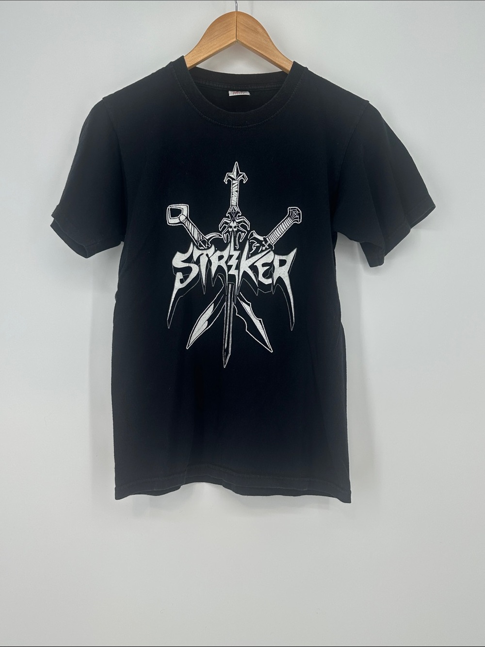 Striker Sword Logo Heavy Metal Band Graphic Tee - Black Size Small